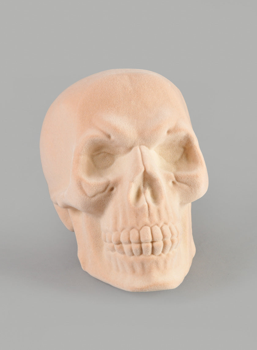 6in Flocked White Skull Decor Jamaligarden