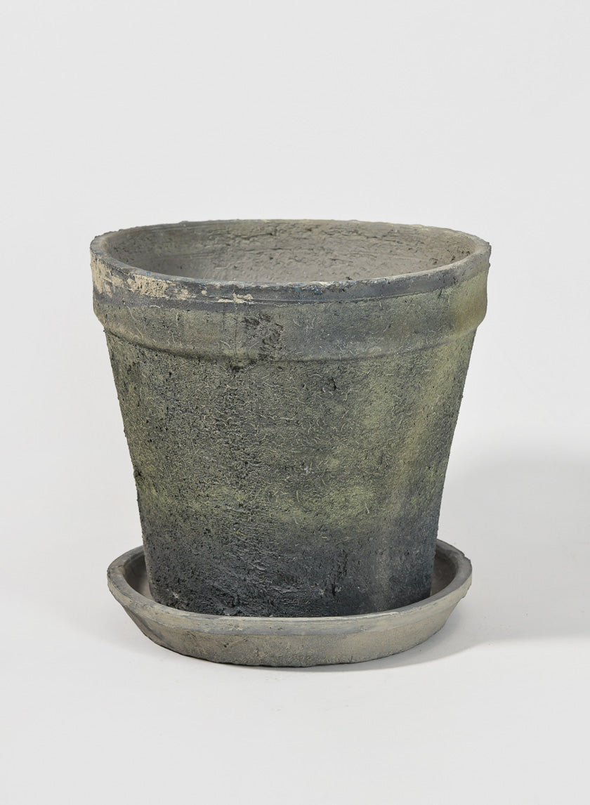 Mossed Blackstone Wide Rim Pot and Saucer Decor Jamaligarden