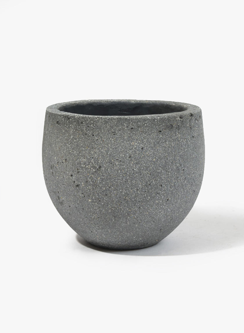 Round Rough Grey Ficonstone Pots Decor Jamaligarden