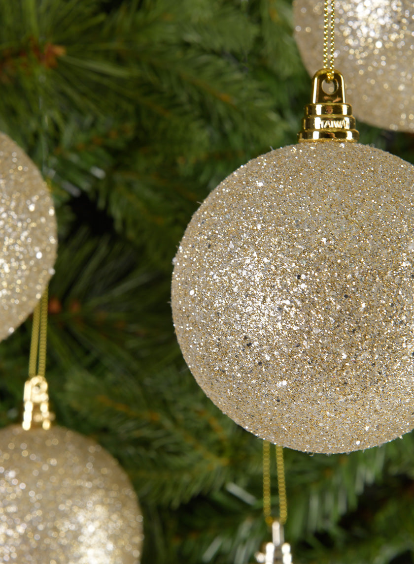 3in Round Platinum Glitter Ornament Decor Jamaligarden