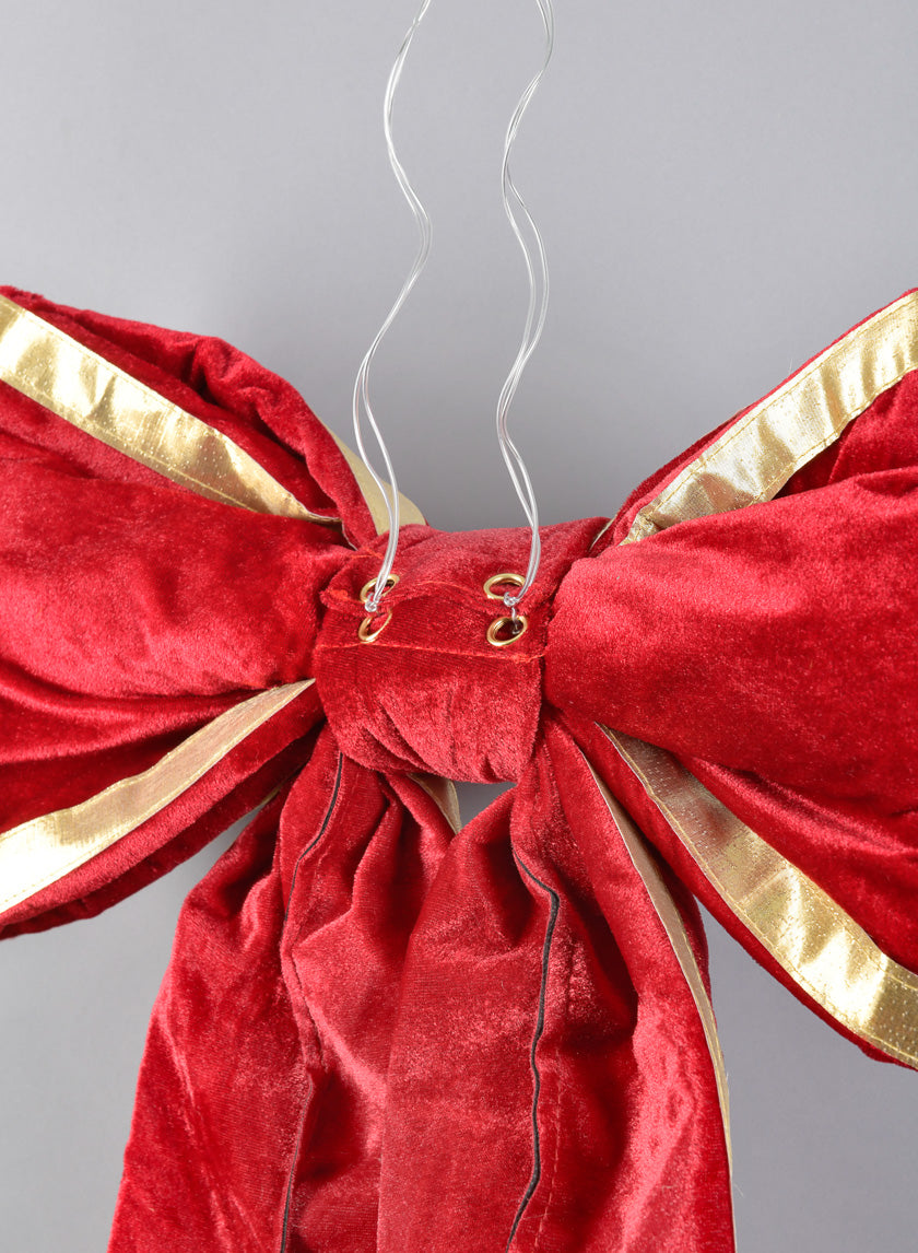 22in Long Gold Edge Velvet Bow Decor Jamaligarden