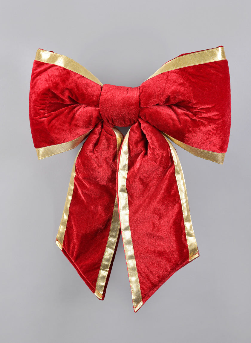 22in Long Gold Edge Velvet Bow Decor Jamaligarden