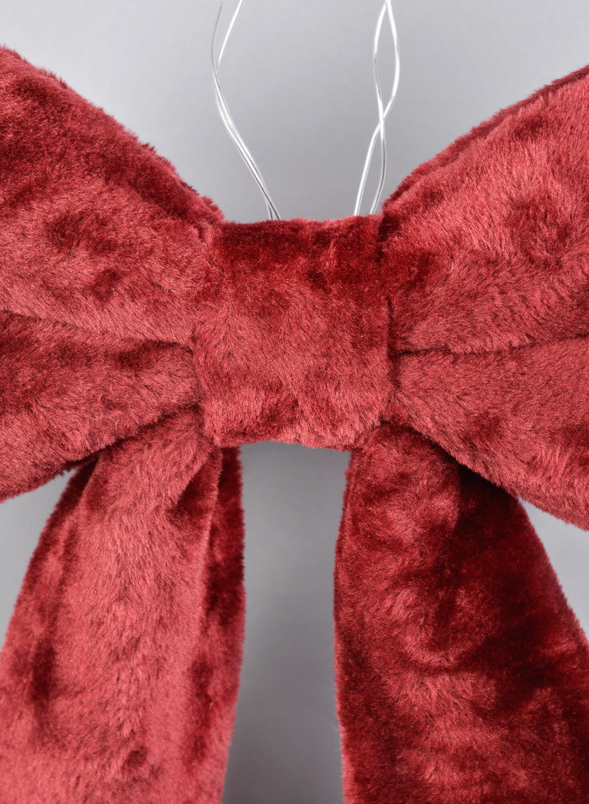 15in Long Thick Fleece Bow Decor Jamaligarden