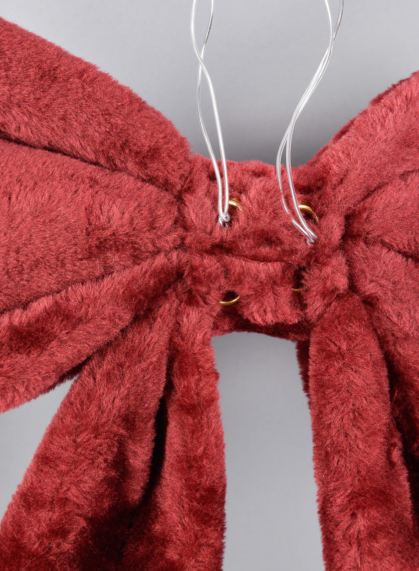 15in Long Thick Fleece Bow Decor Jamaligarden