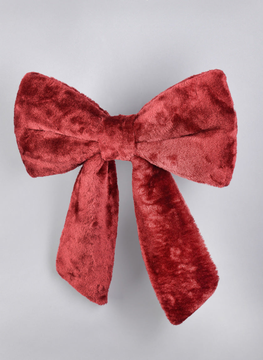 15in Long Thick Fleece Bow Decor Jamaligarden
