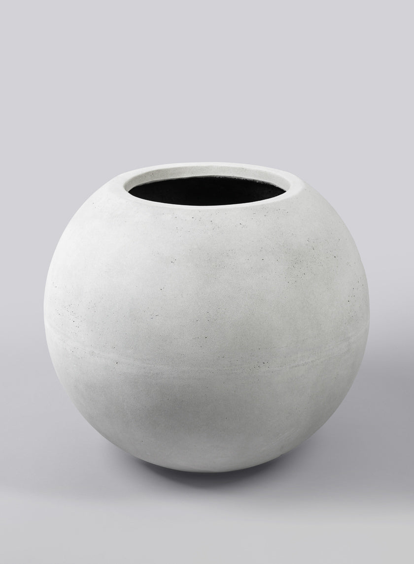 20in Wide Rivera Lava Concrete Bone White Bowl Planter Decor Jamaligarden