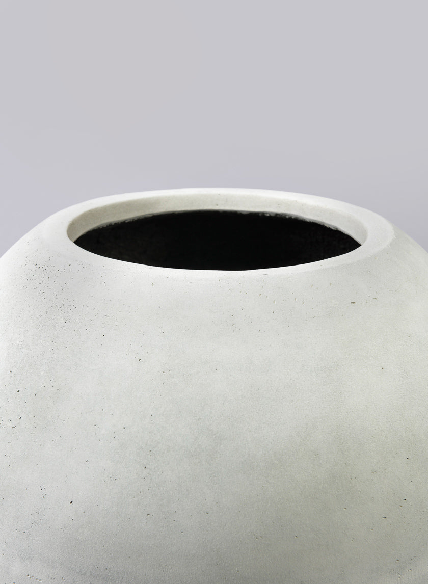 20in Wide Rivera Lava Concrete Bone White Bowl Planter Decor Jamaligarden