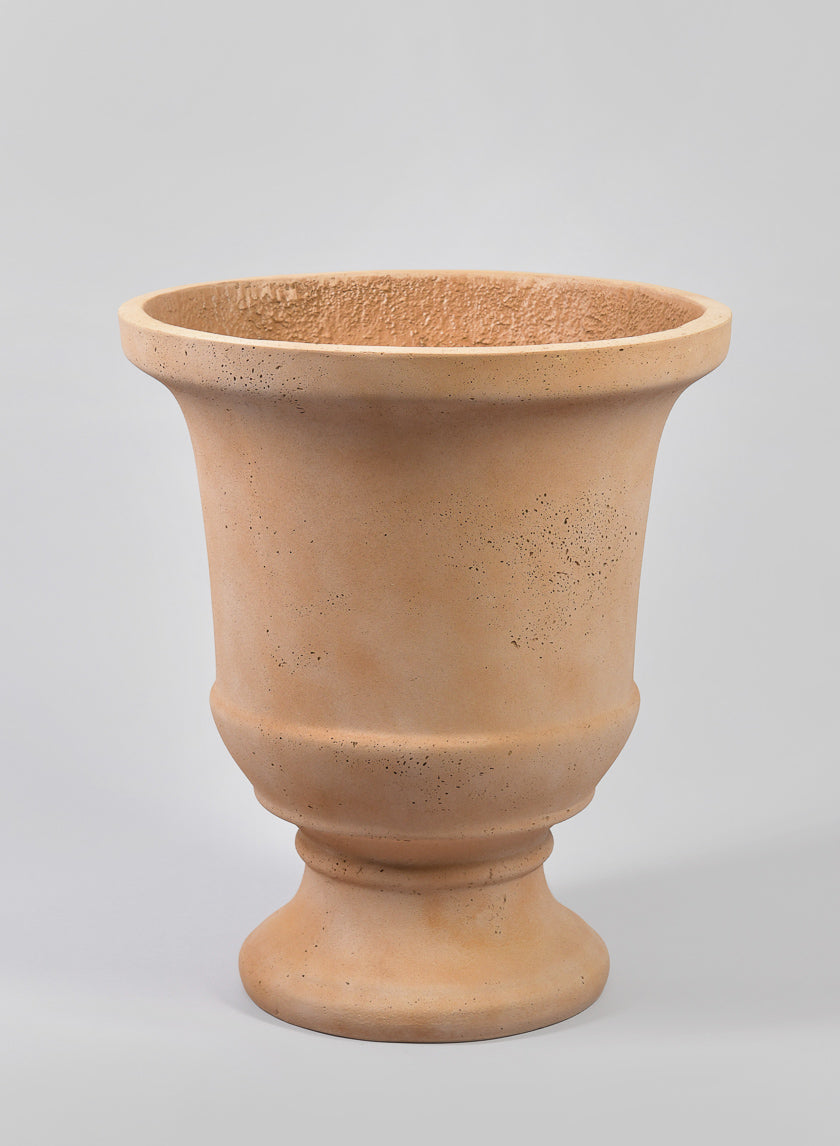 18in Tall Palma Lava Concrete Terracotta Look Urn Decor Jamaligarden