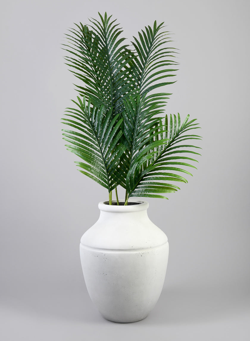 20.5in Tall Borso Lava Concrete Bone White Jar Planter Decor Jamaligarden