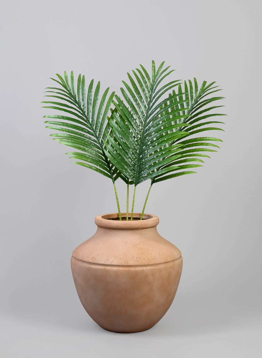 16in Tall Matka Lava Concrete Terracotta Look Low Jar Planter Decor Jamaligarden