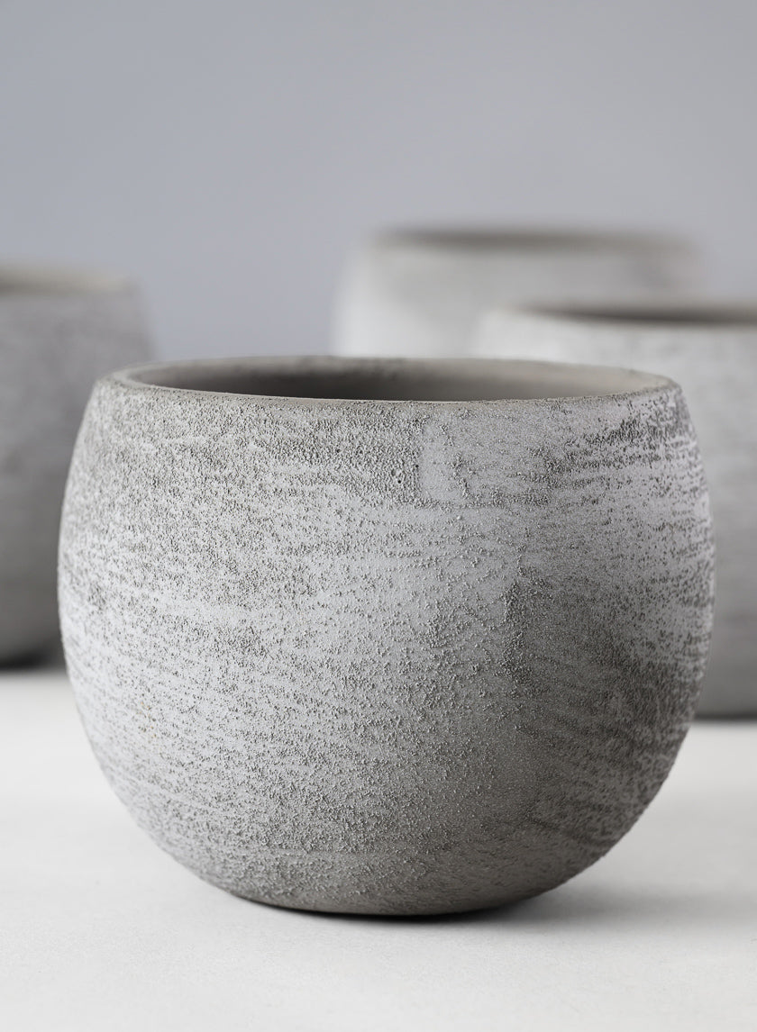 3in Tall Iquitos Venetian Grey Ceramic Mini Pot, Set of 6 Decor Jamaligarden