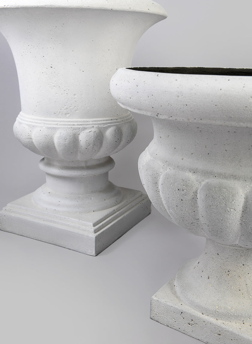 19.5in Tall Cordoba Antique White Sand Rock Urn Decor Jamaligarden