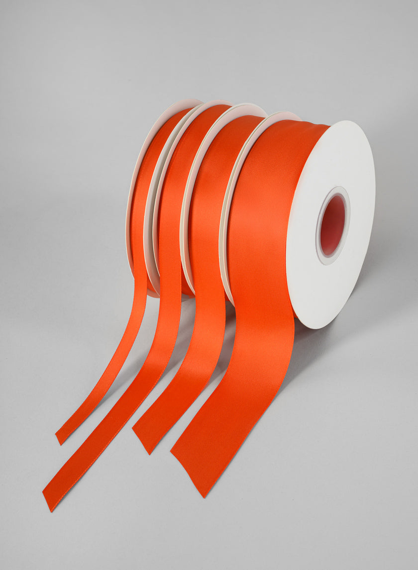 Autumn Orange Double Faced Satin Ribbon 50 Yard Spool Decor Jamaligarden