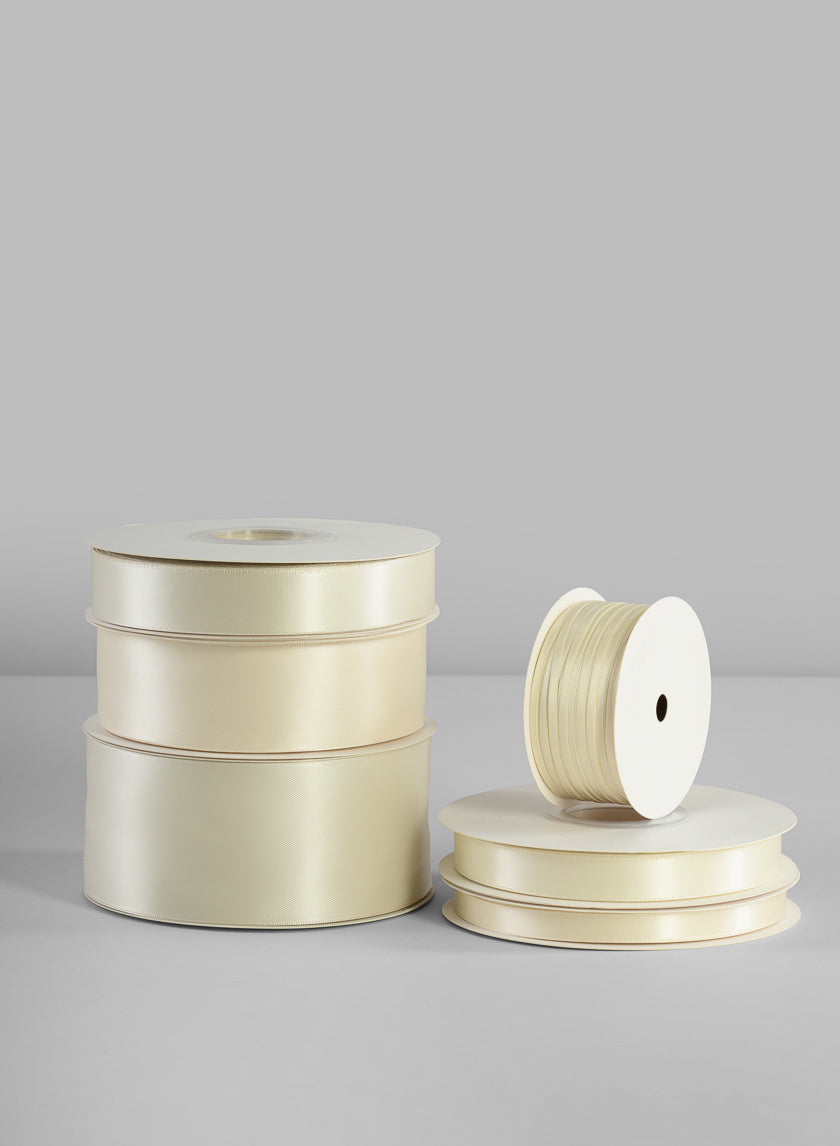 Antique White Double Faced Satin Ribbon 50 Yard Spool Decor Jamaligarden