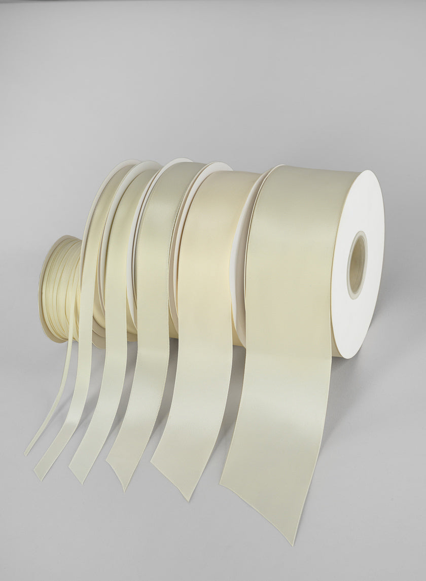 Antique White Double Faced Satin Ribbon 50 Yard Spool Decor Jamaligarden