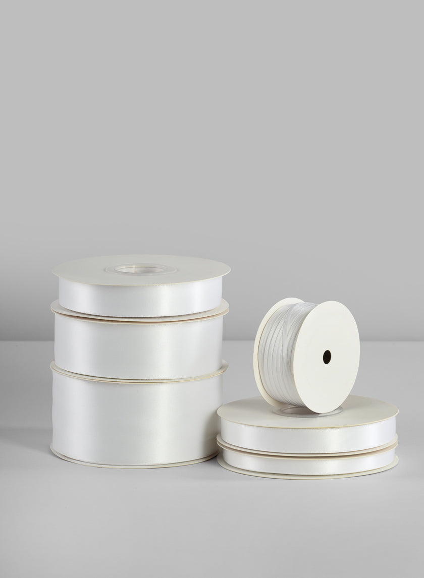 White Double Faced Satin Ribbon 50 Yard Spool Decor Jamaligarden