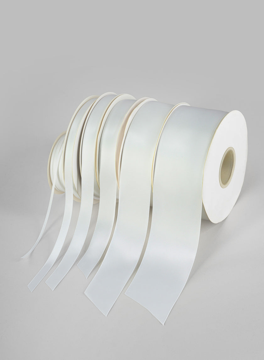 White Double Faced Satin Ribbon 50 Yard Spool Decor Jamaligarden