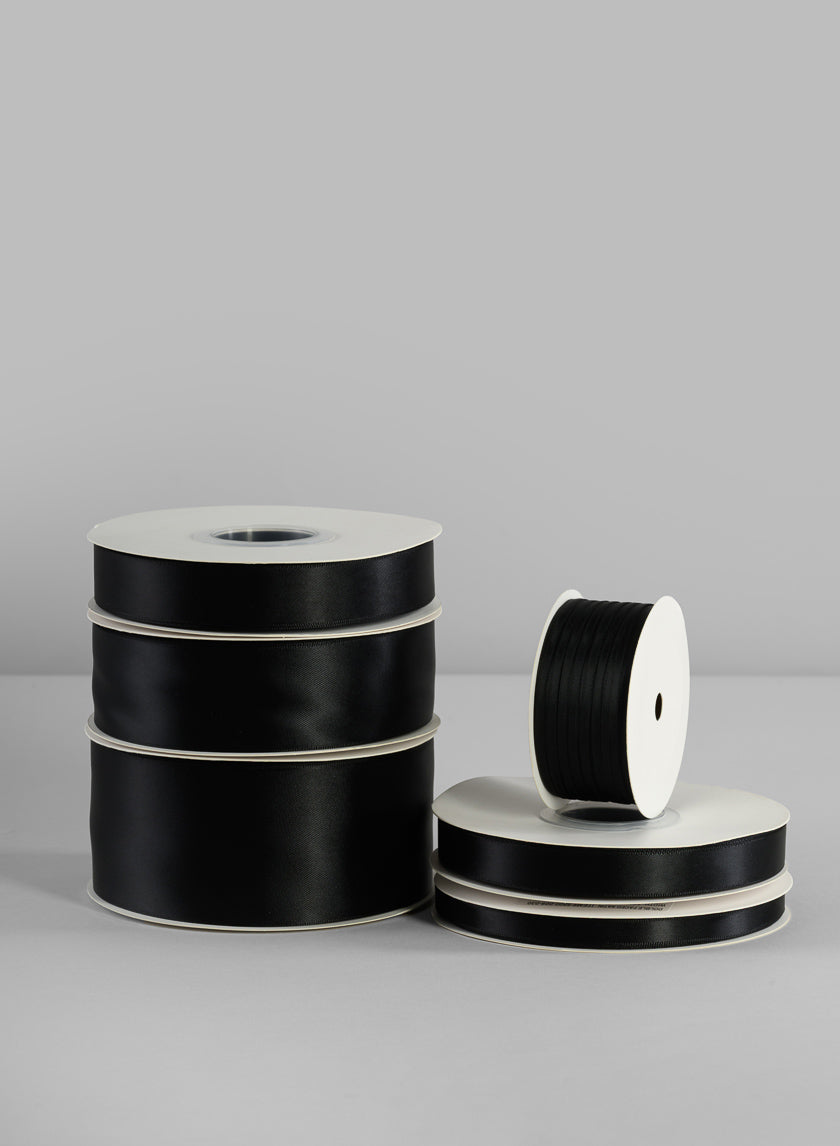 Black Double Faced Satin Ribbon 50 Yard Spool Decor Jamaligarden