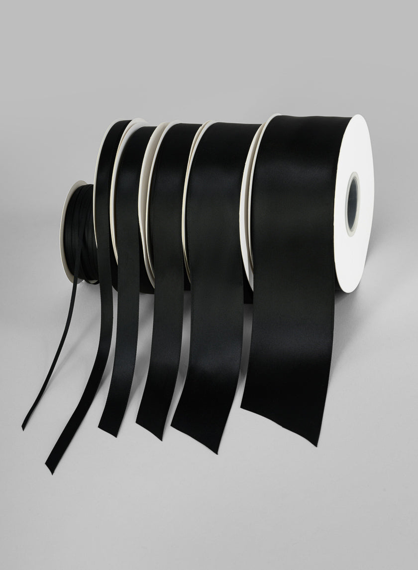 Black Double Faced Satin Ribbon 50 Yard Spool Decor Jamaligarden