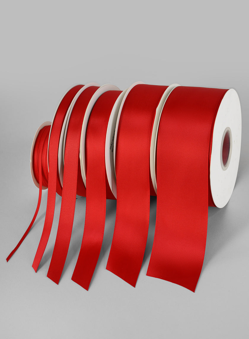 Red Double Faced Satin Ribbon 50 Yard Spool Decor Jamaligarden