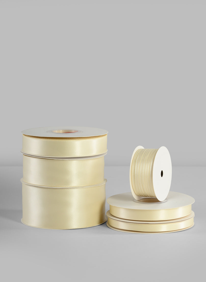 Ivory Double Faced Satin Ribbon 50 Yard Spool Decor Jamaligarden