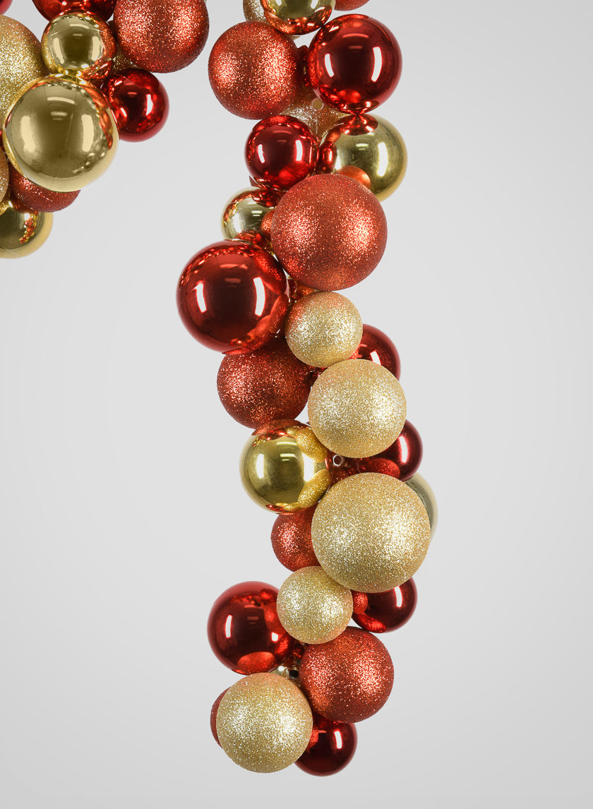 55in Long Red Gold Festive Ball Garland Decor Jamaligarden