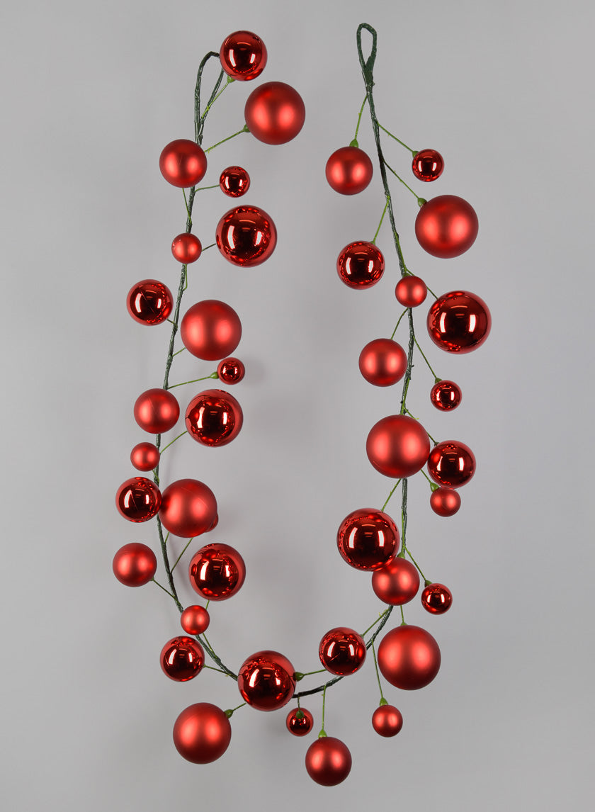 6ft Red Ball Garland Decor Jamaligarden