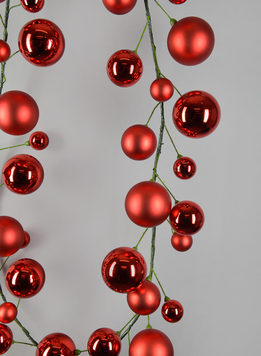 6ft Red Ball Garland Decor Jamaligarden