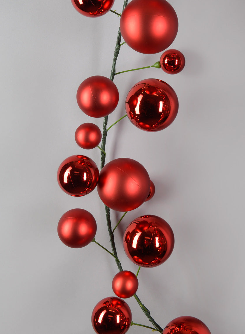 6ft Red Ball Garland Decor Jamaligarden