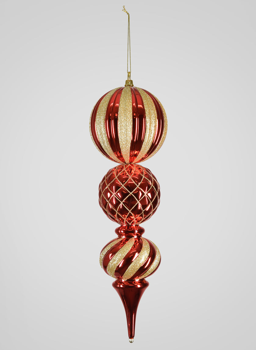 20in Long Red Gold Glitter Giant Finial Ornament Decor Jamaligarden