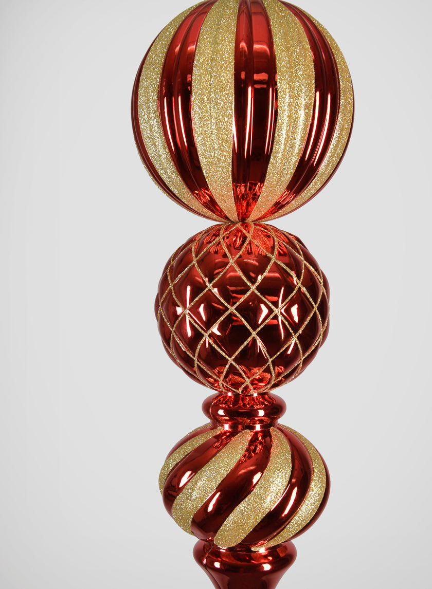 20in Long Red Gold Glitter Giant Finial Ornament Decor Jamaligarden