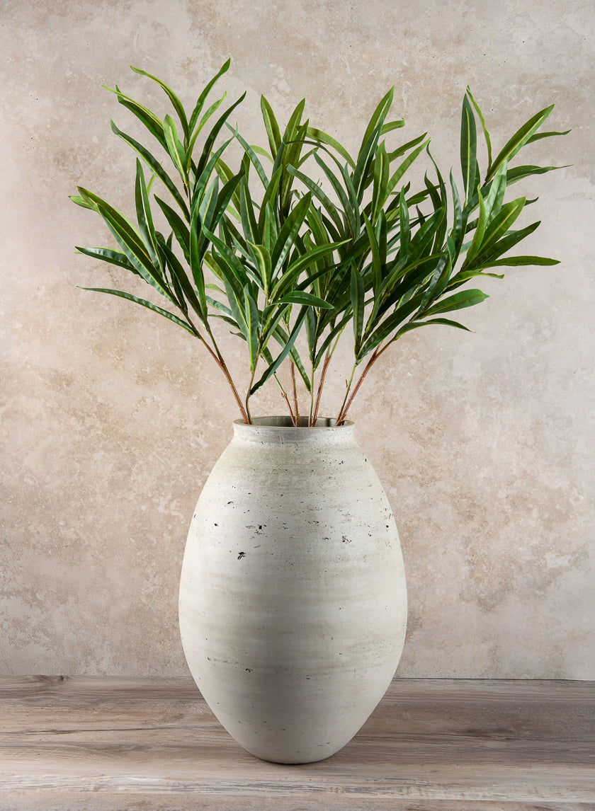 16in Tall Atzi Natural White Deco Jar Vase Decor Jamaligarden