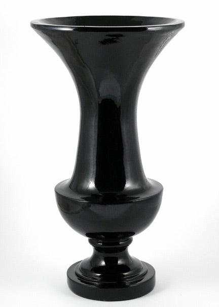 24- & 34-inch Gloss Black Urns Decor Jamaligarden