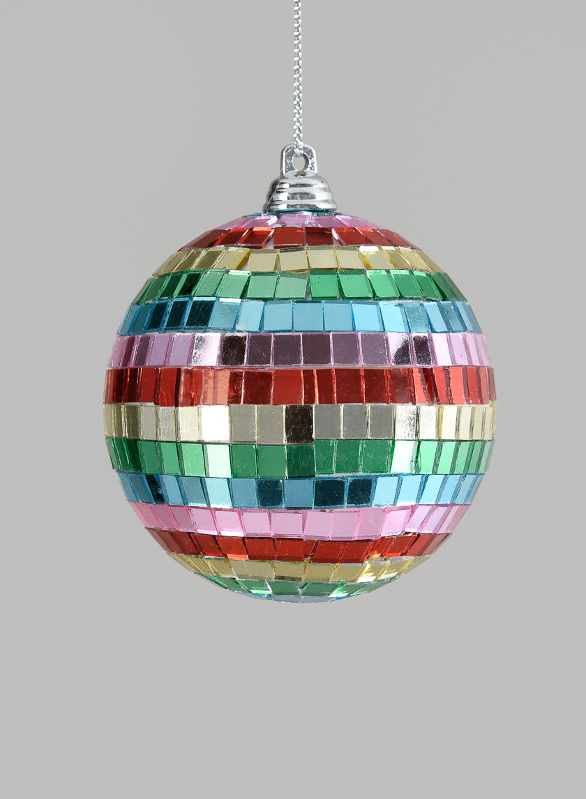 3in Round Multicolor Disco Ball Ornament Decor Jamaligarden