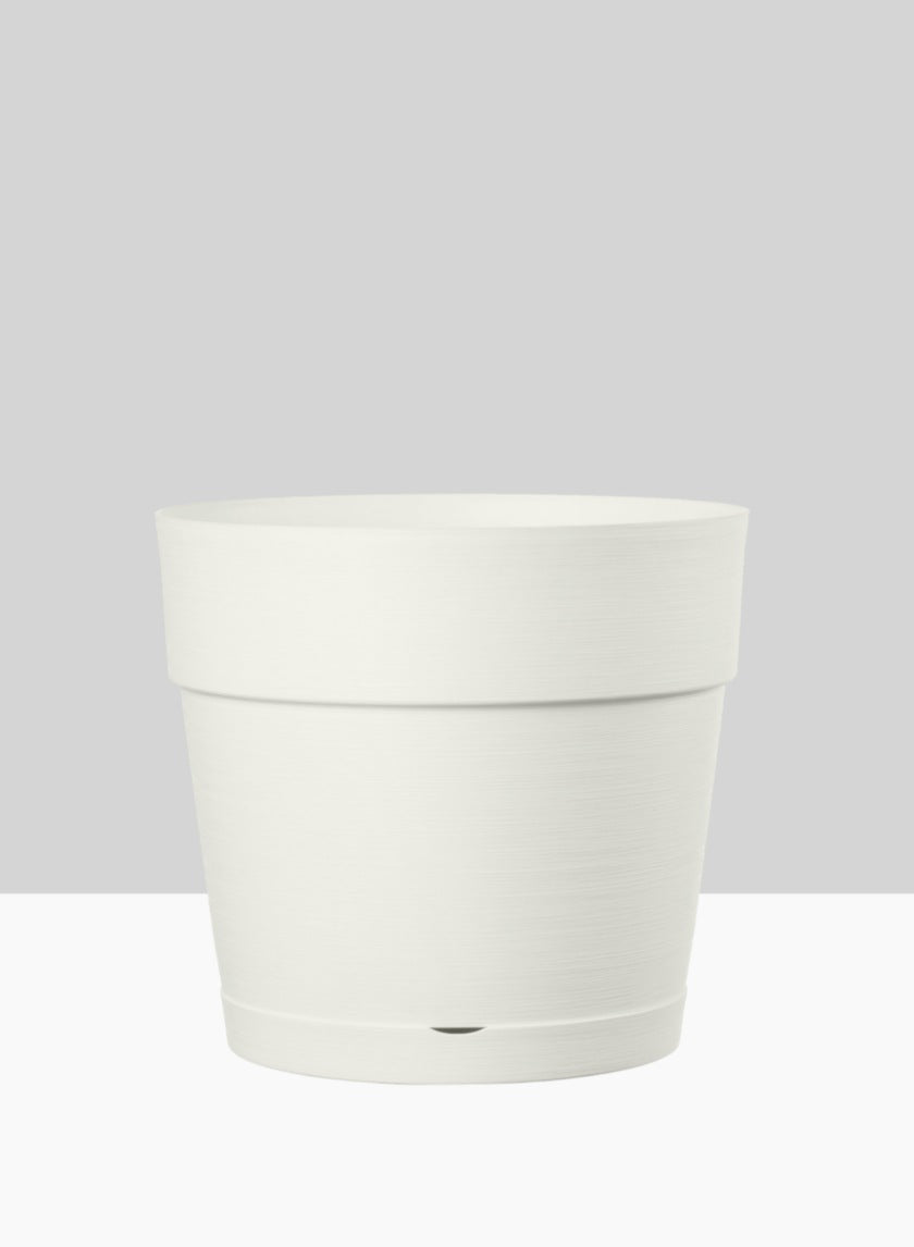 Loft White Plastic Pot With Attached Saucer Decor Jamaligarden 7in Tall EACH