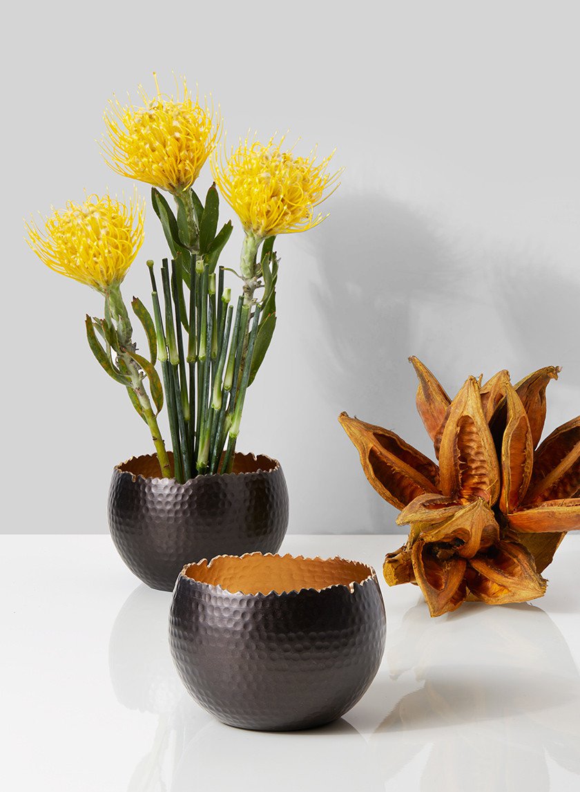 Hammered Brown Iron Egg Bowl Decor Jamaligarden