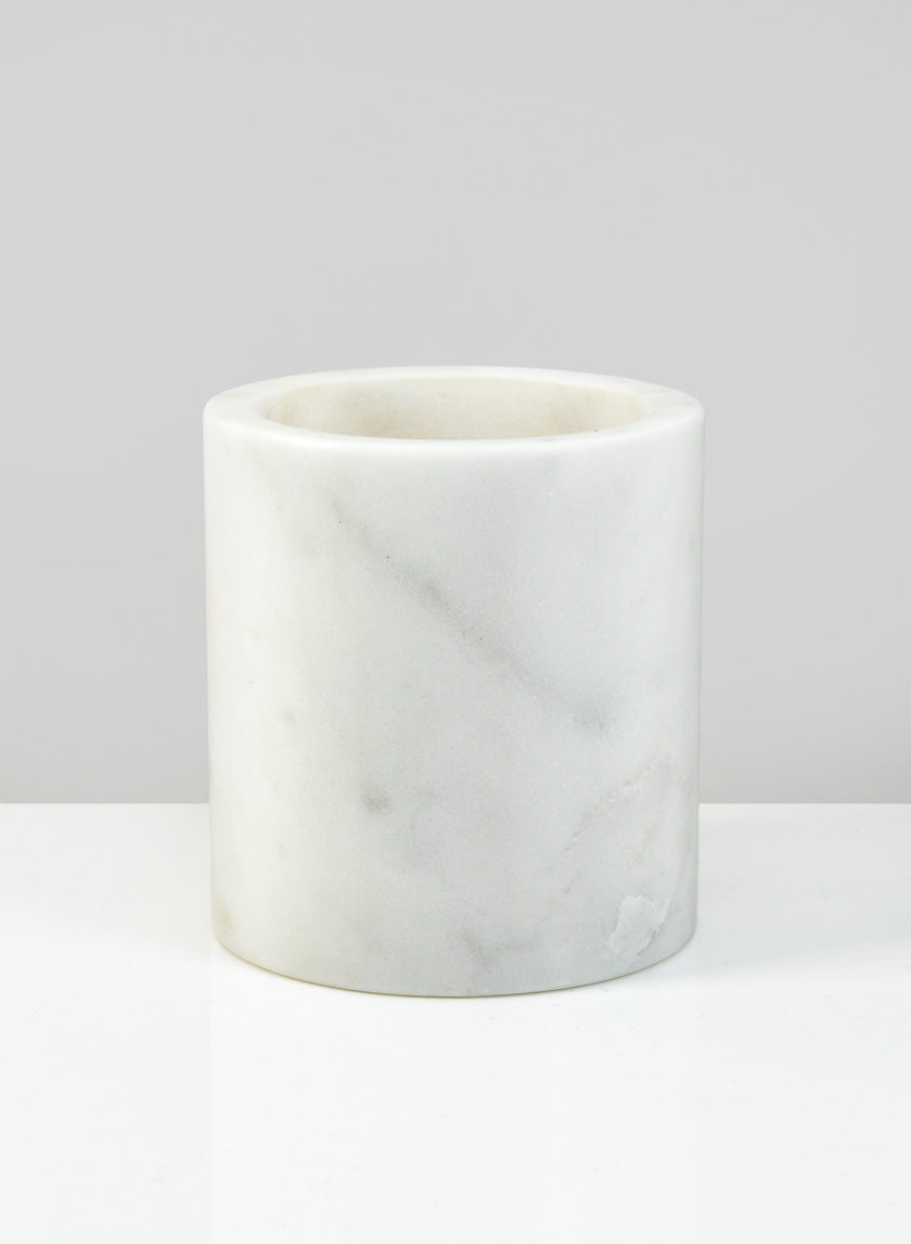 4in Tall Ashgabat White Marble Holder Decor Jamaligarden