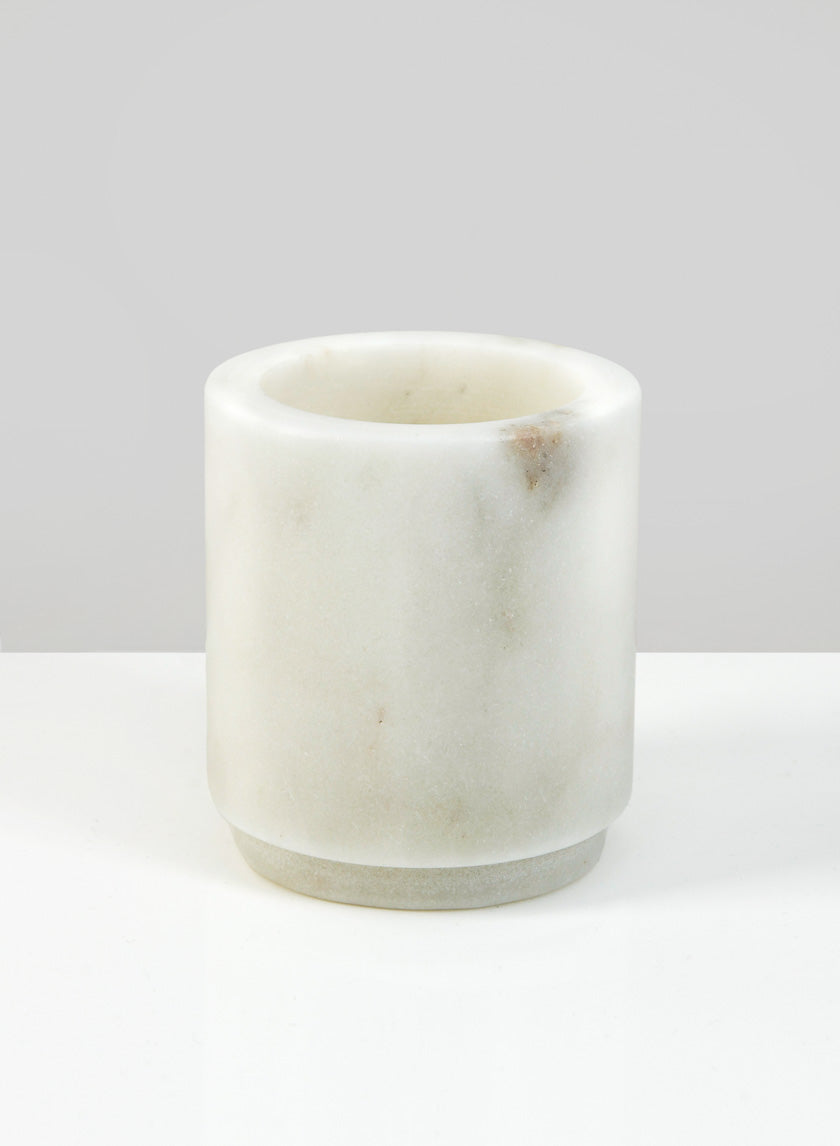 3in Tall Ashgabat White Marble Holder Decor Jamaligarden