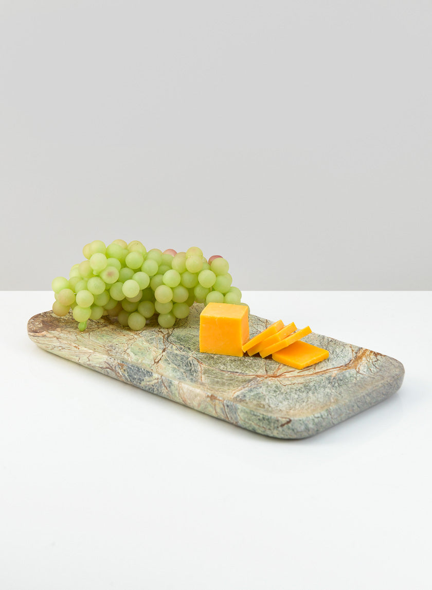 9.5in Long Jaipur Forest Brown Marble Tray Decor Jamaligarden