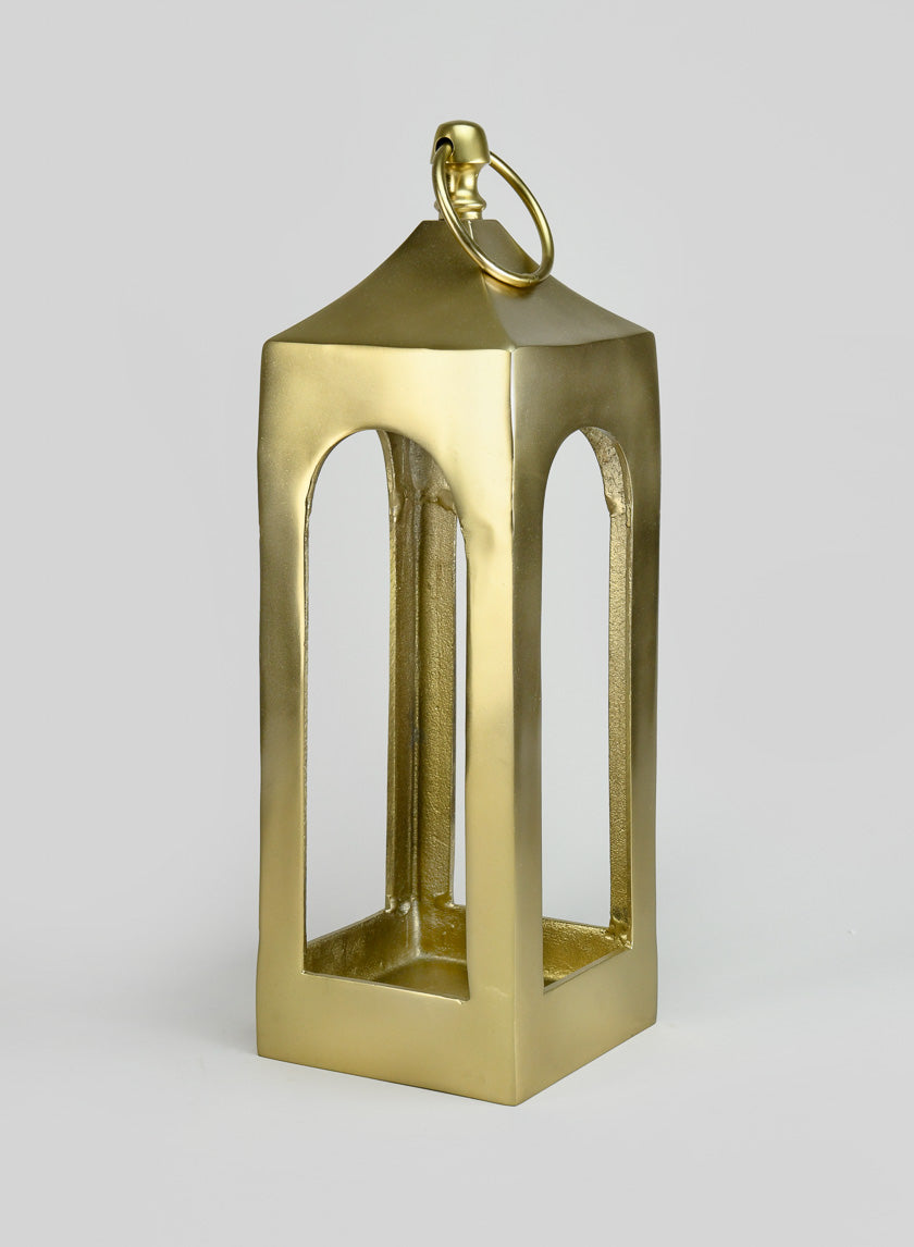 18.5in Tall Gold Chateau Lantern Decor Jamaligarden