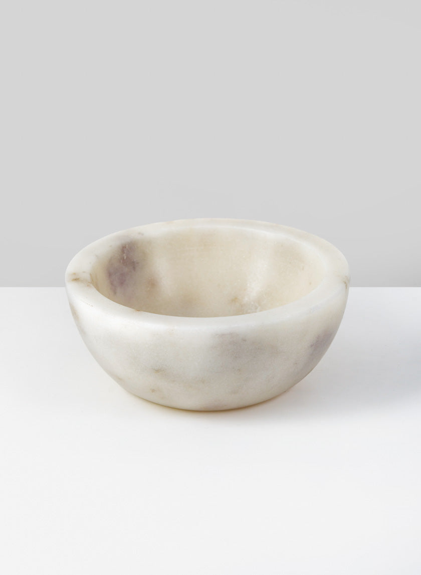 5in Wide Agra White Marble Bowl Decor Jamaligarden