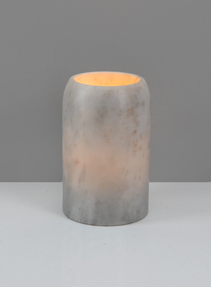 4in Tall Ashgabat Beveled Marble Cylinder Vase Decor Jamaligarden