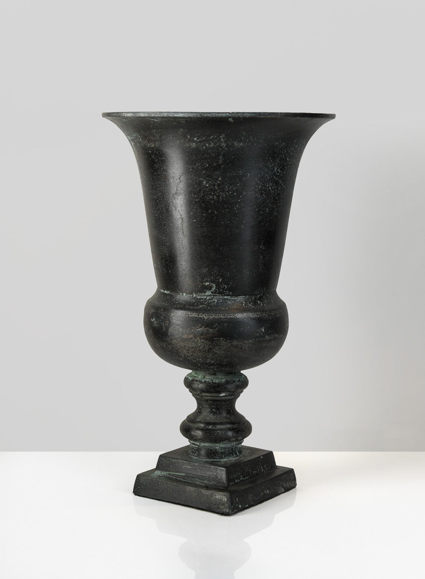 14.5in Tall Aged Bronze Urn Decor Jamaligarden