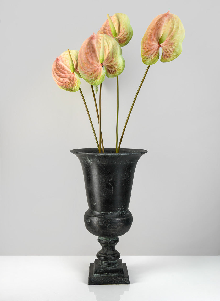 14.5in Tall Aged Bronze Urn Decor Jamaligarden