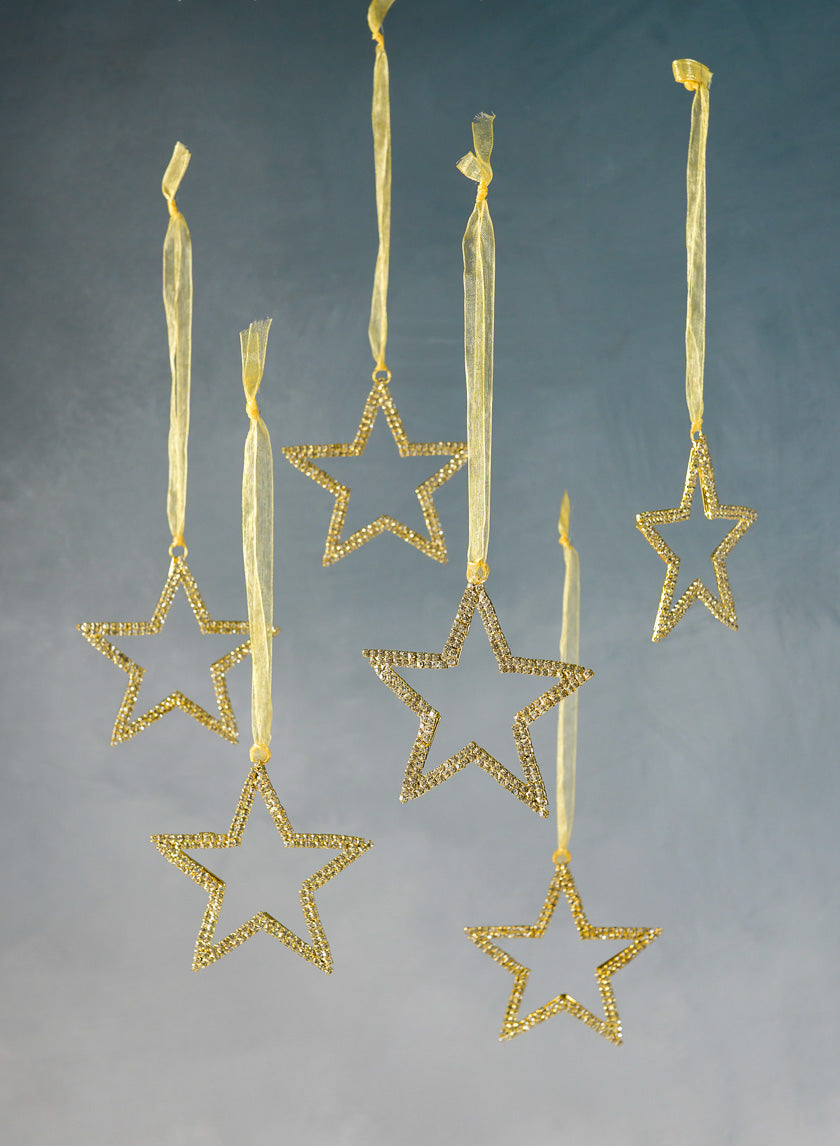 3.5in Long Rhinestone Star-Studded Ornament Decor Jamaligarden
