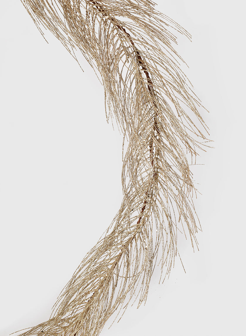 Platinum Glitter Pine Needle Garland Decor Jamaligarden