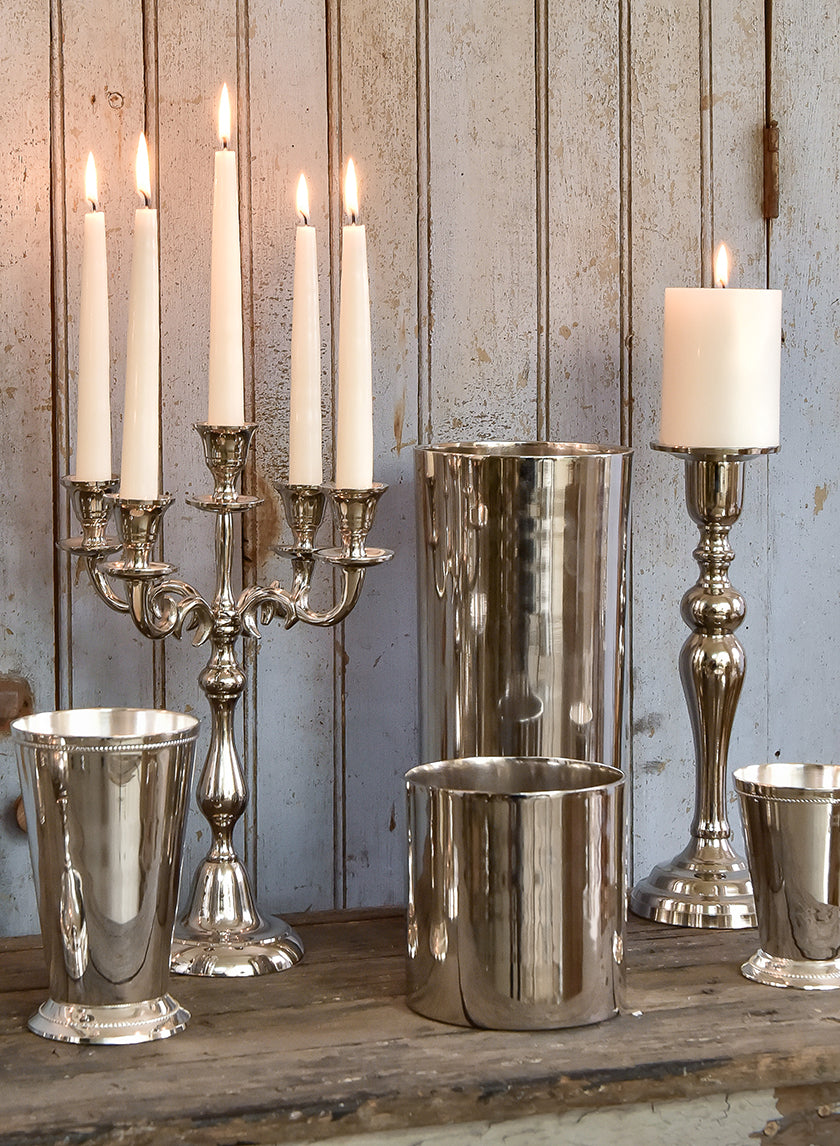 Nickel Plated Aluminum Cylinder Decor Jamaligarden