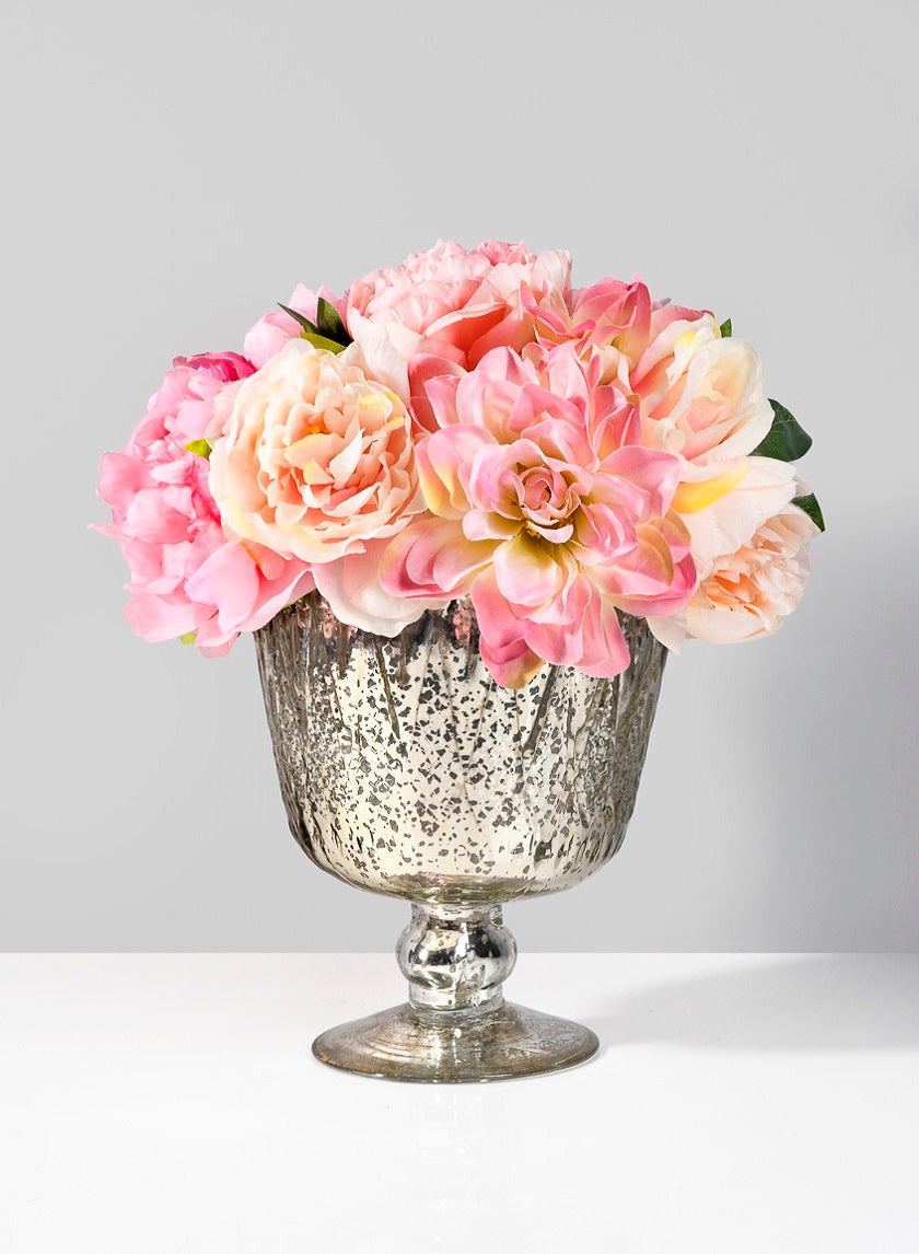 Patterned Silver Mercury Glass Coupes Decor Jamaligarden