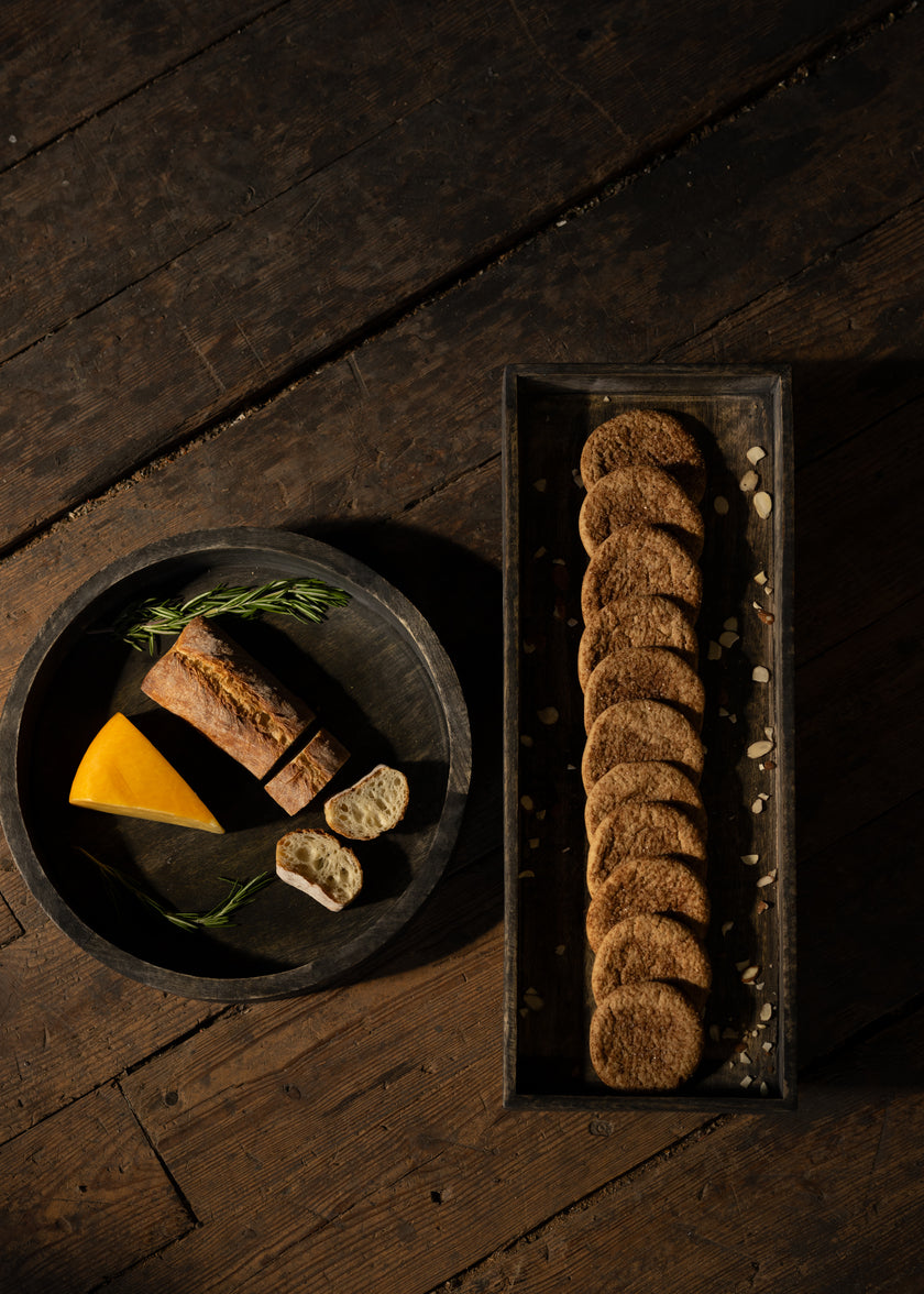 21in Long Aram Brushed Black Wood Tray with Legs Decor Jamaligarden