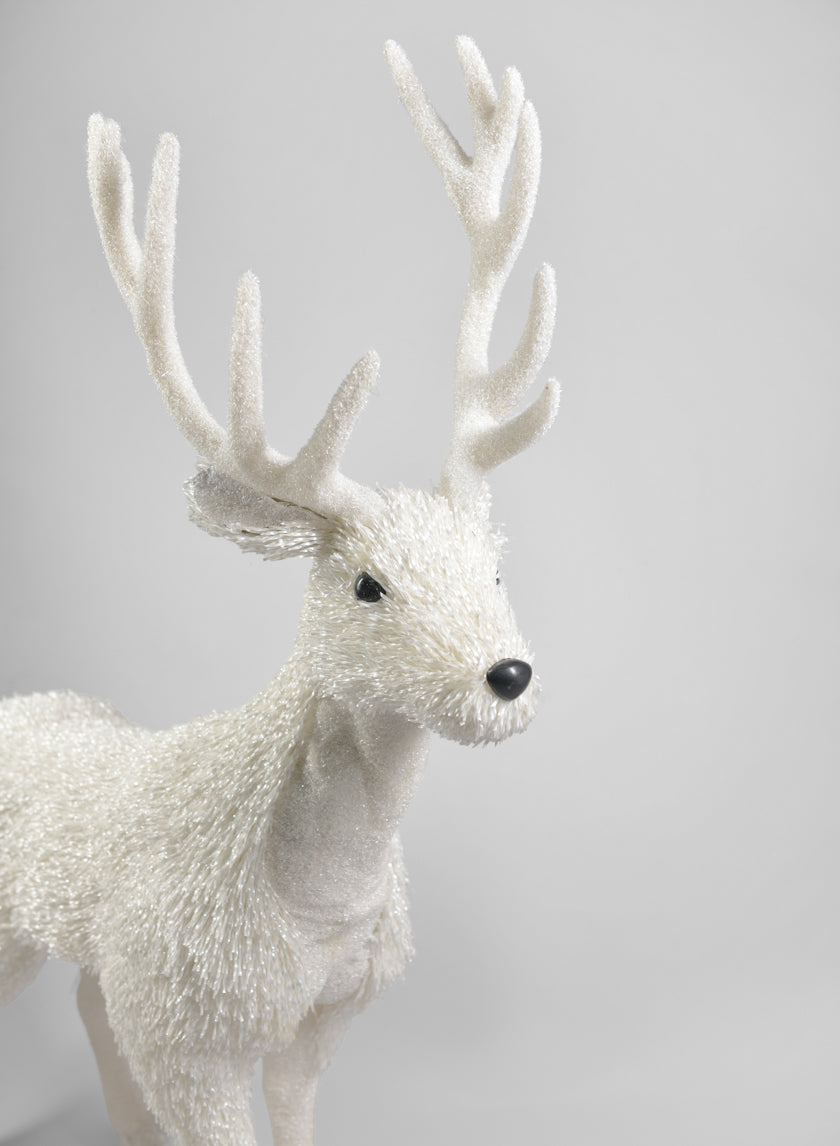 40in Tall Snow Deer Decor Jamaligarden